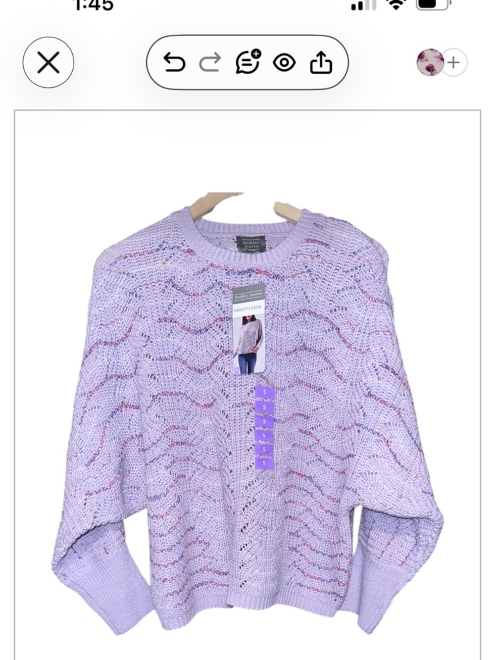 Berkeley Jensen Open Knit Three Quarter Sweater - Picture 1 of 3